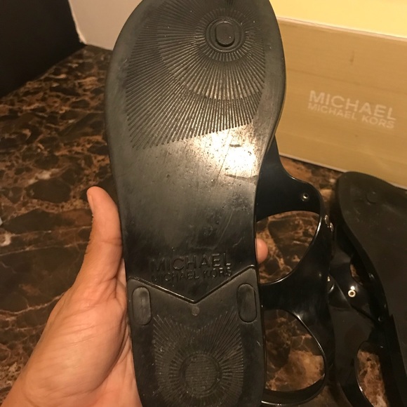 Michael Kors Black Jelly Sandals - Picture 2 of 8
